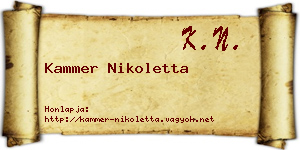 Kammer Nikoletta névjegykártya